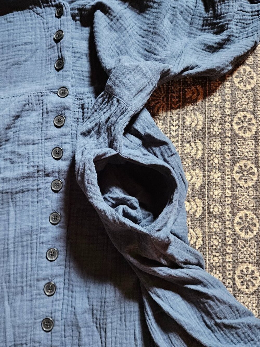 Madewell blue cotton baby doll dress - Picture 5 of 7